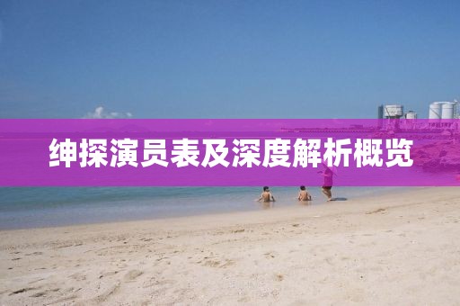 紳探演員表及深度解析概覽