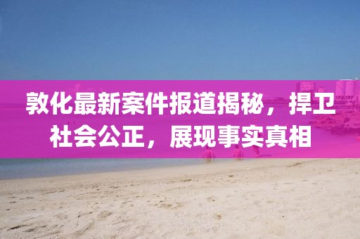敦化最新案件報道揭秘，捍衛(wèi)社會公正，展現(xiàn)事實真相