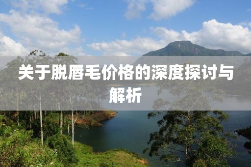 關(guān)于脫唇毛價(jià)格的深度探討與解析